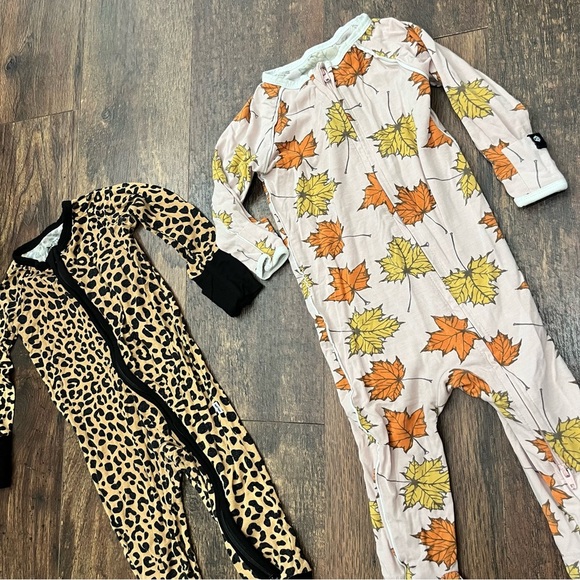 Sweet Bamboo and Little Sleepies bamboo zippy pajamas cheetah print size 3-6 m - Picture 2 of 4